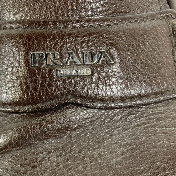 Prada Mens Brown Leather Round Toe Slip On Casual Loafer Shoes Size 10 Coa - Picture 3 of 10